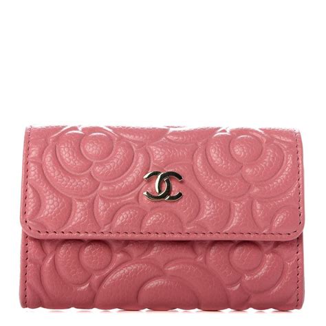 chanel pink camellia card holder|CHANEL Caviar Camellia Embossed Card Holder Pink.